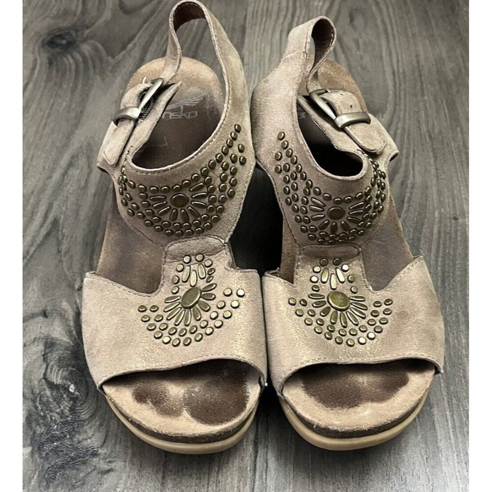 Dansko Womens Shoes Sandals 6.5 US 37 EU Brown Shimmer Deandra Slingback Leather